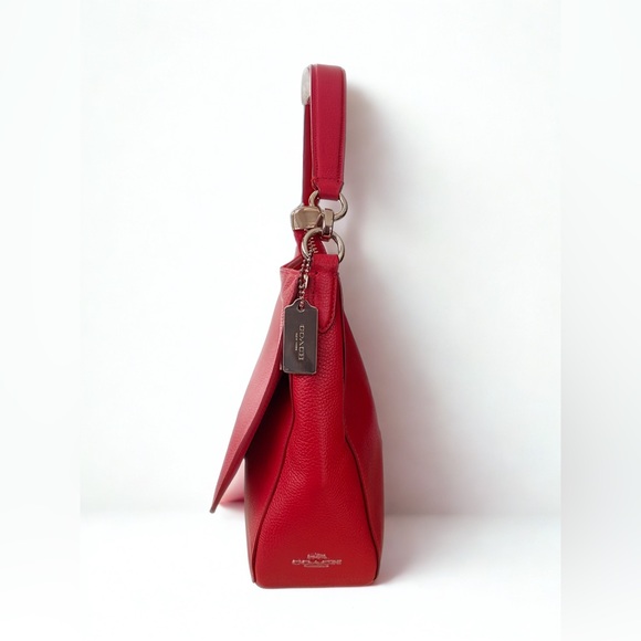 COACH Red Pebble Leather Turnlock Hobo Bag – EUC w/ Dust Bag - Picture 12 of 15
